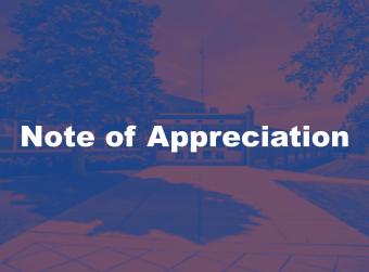A Note of Appreciation/Una Nota de Agradecimiento